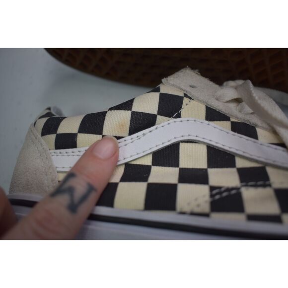 Vans Old Skool White Checkered Sneakers Womens Size 7.5 - Picture 2 of 11